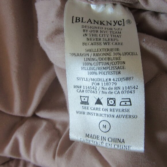 BLANK NYC Muted Pink Quilted Women's M Snap Closure Pockets Jacket - Picture 4 of 4